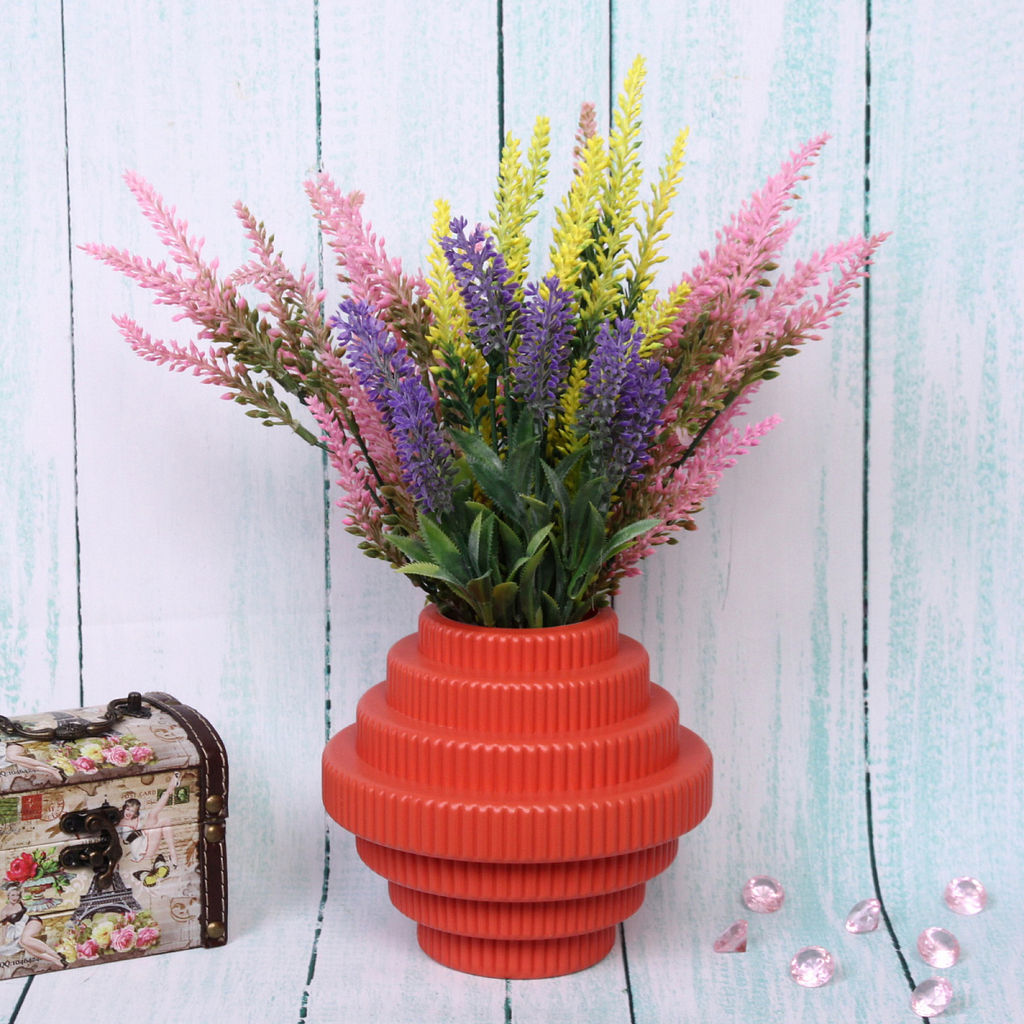 Цена за 4 шт. Ваза из пластика "Marlen-Портофино" 0,5л 15*8,3см цвет коралловый