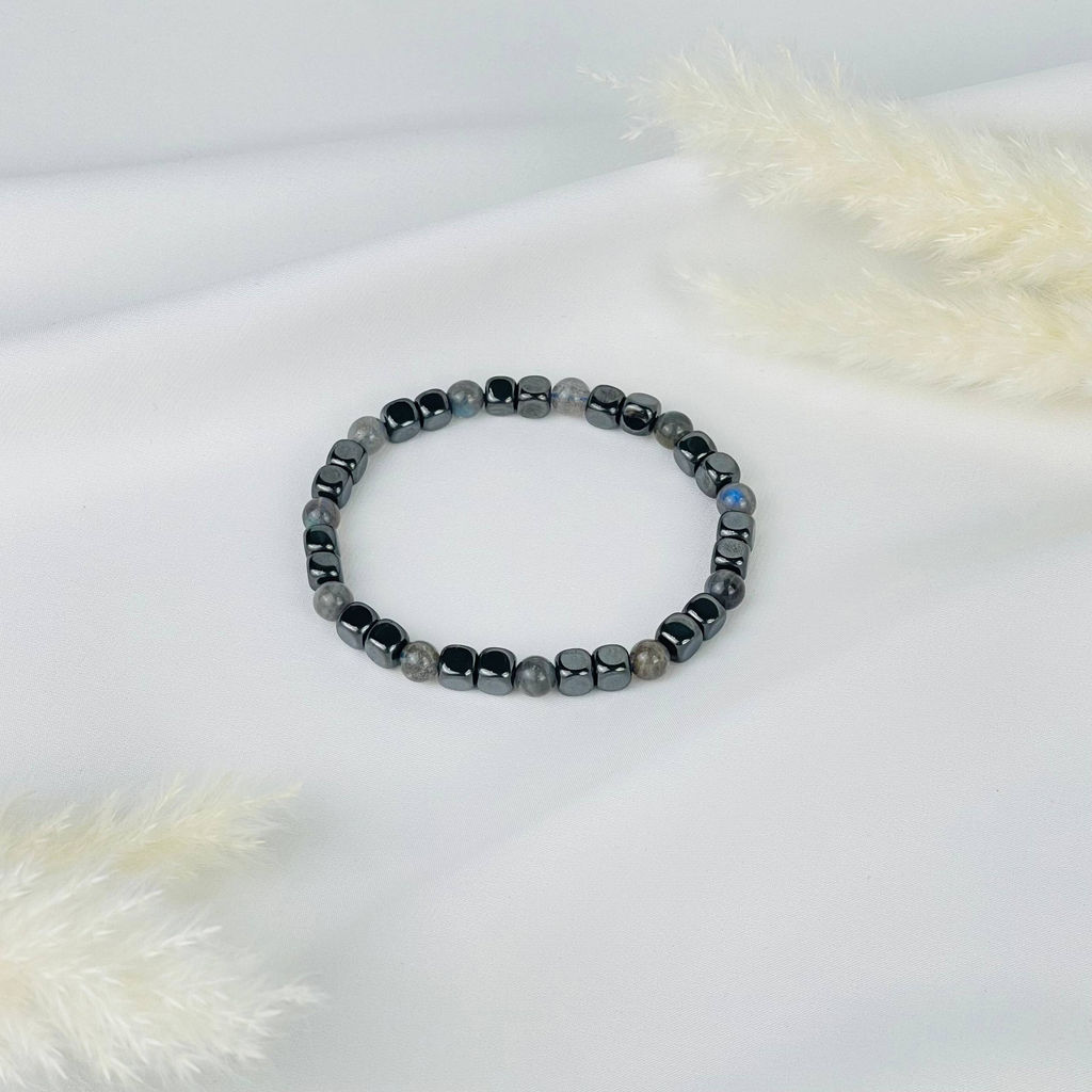 Браслет из Лабрадора и Гематита 20 см
