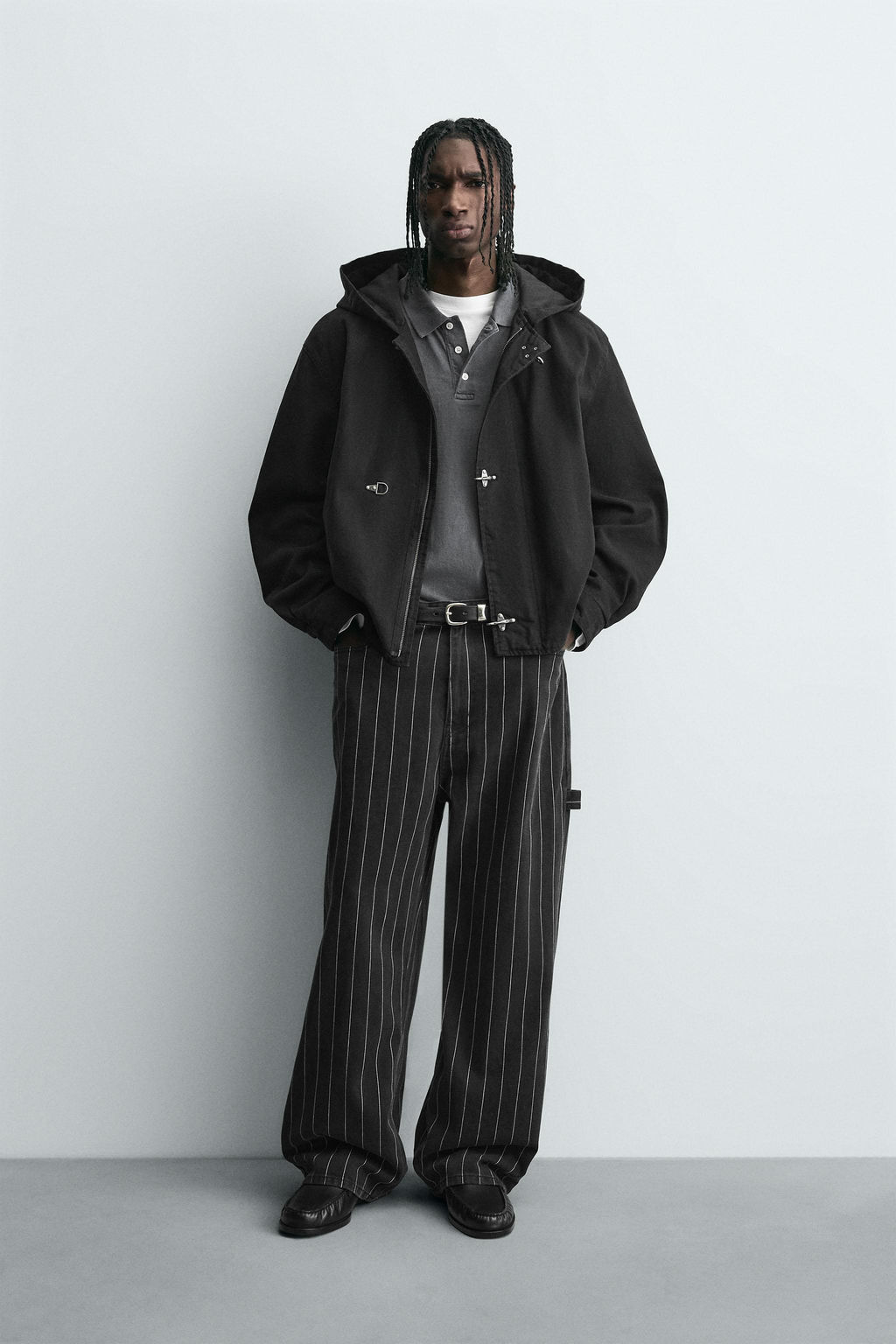 STRIPED BALLOON FIT TROUSERS