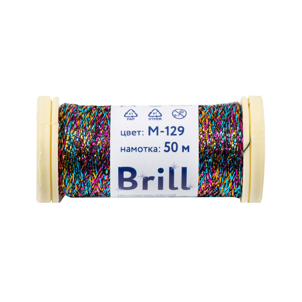 Нитки для вышивания Gamma Brill мулине М металлик 100% полиэстер 5 x 50 м фото 40