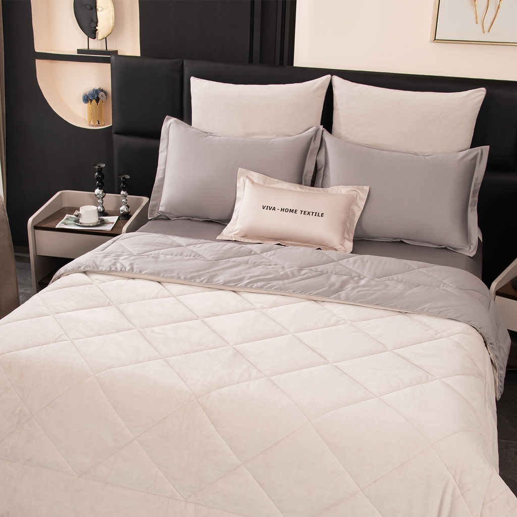 Комплект постельного белья на резинке Сатин Velvet Premium с Одеялом VPR010 180*200*25;160*200*25;140*200*25 Евро 4 Наволочки