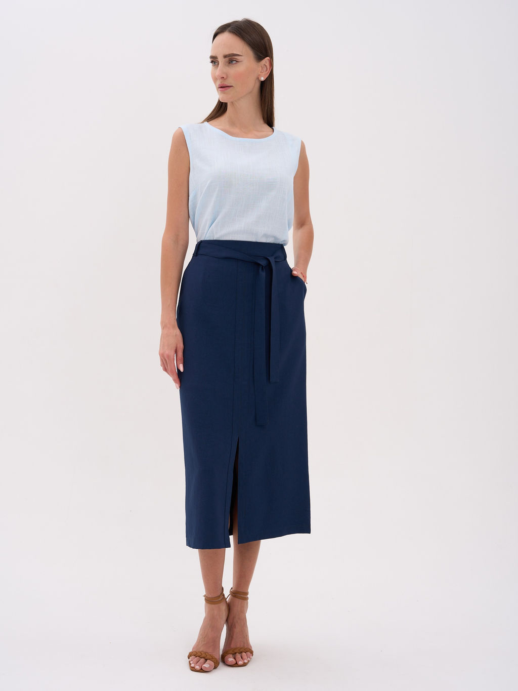 льняная юбка ЛЕН с ВИСКОЗОЙ - Трика фото 2