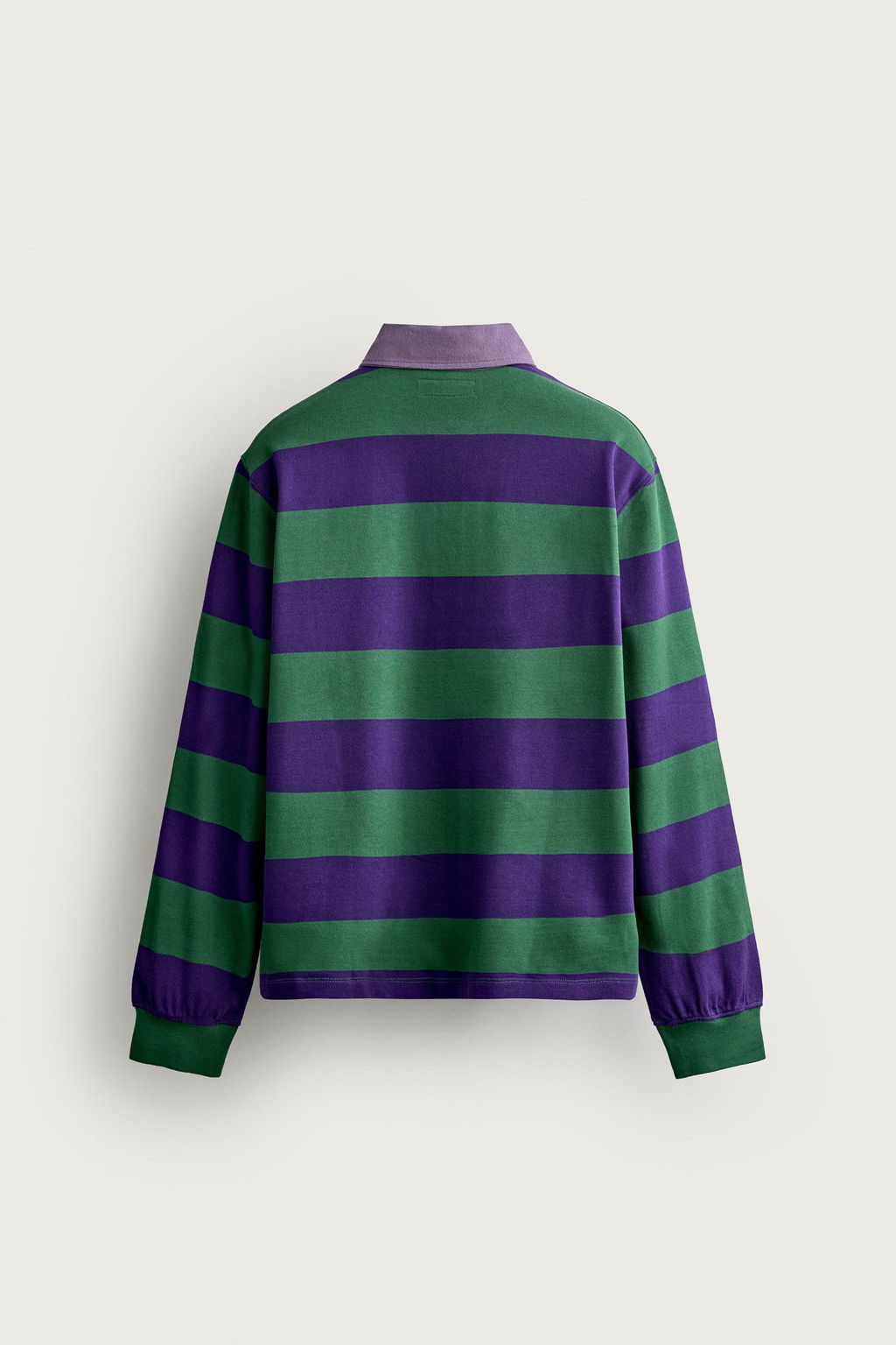 POLO REGULAR FIT RAYAS CUELLO CONTRASTE / Morado - Zara фото 8