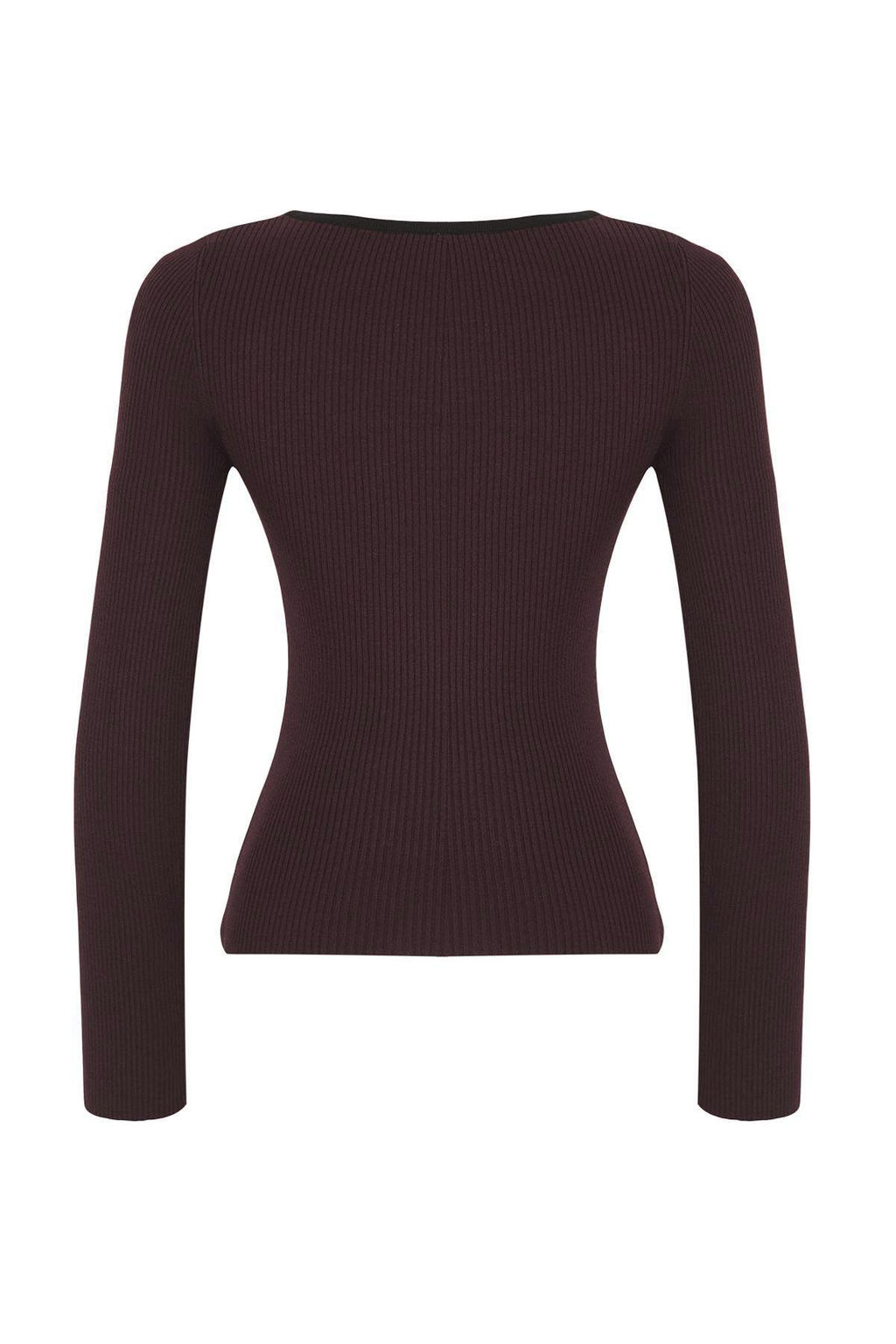 Siyah Merserize Gorunumlu Premium Iplik/Ozel Iplik Kurdele/Fiyonk Detayl? Triko Kazak TWOAW25KZ00207 - Trendyolmilla фото 18