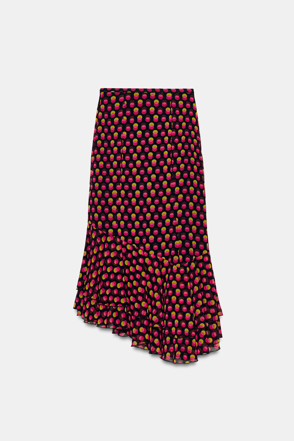 FALDA MIDI ASIM?TRICA LUNARES / Negro / Fucsia - Zara фото 4