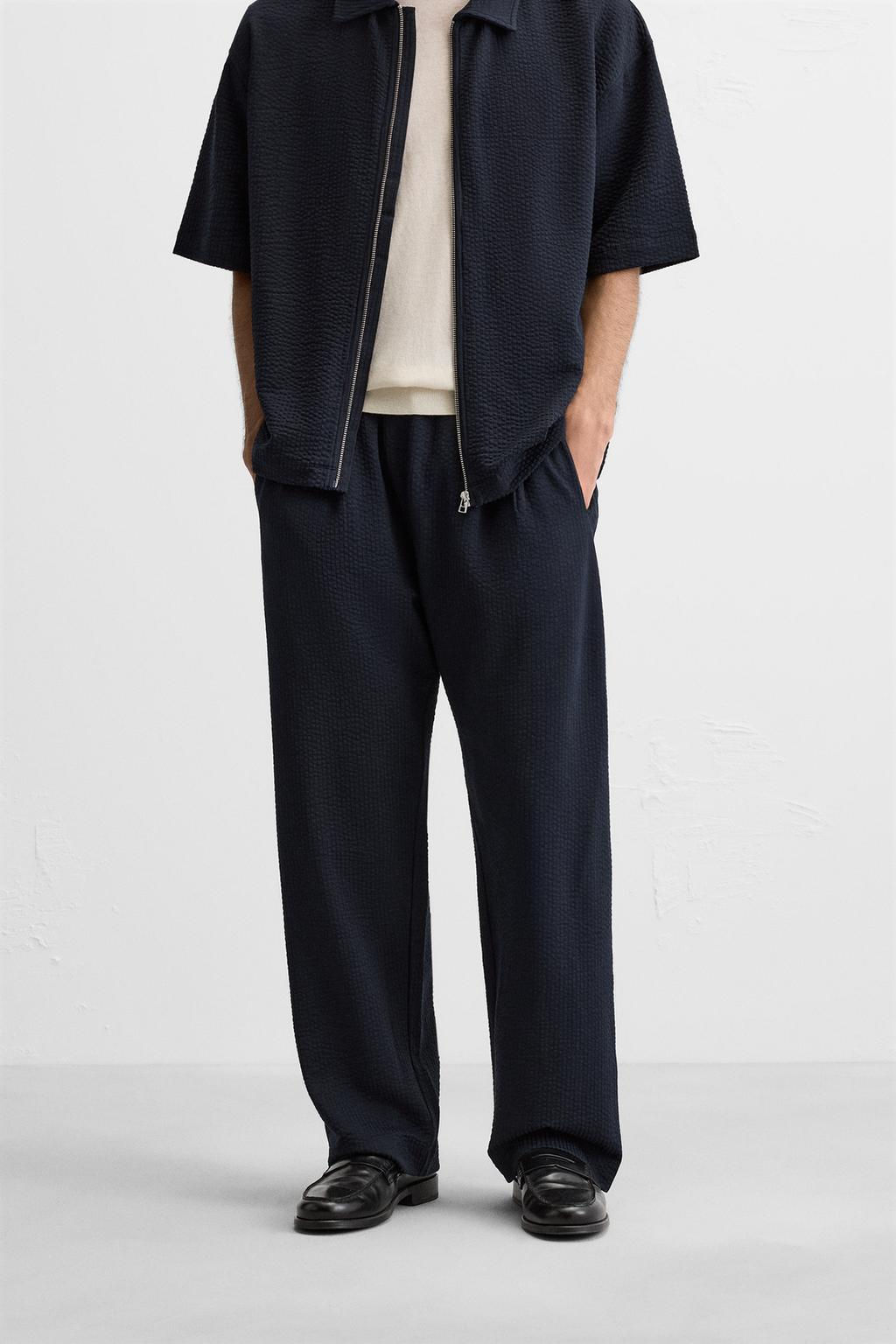 SEERSUCKER TROUSERS WITH PLEATS - Zara фото 12