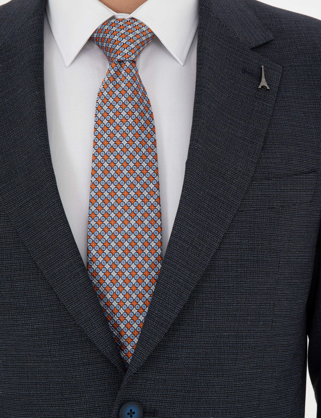 Темно-синий приталенный костюм - Cacharel фото 7