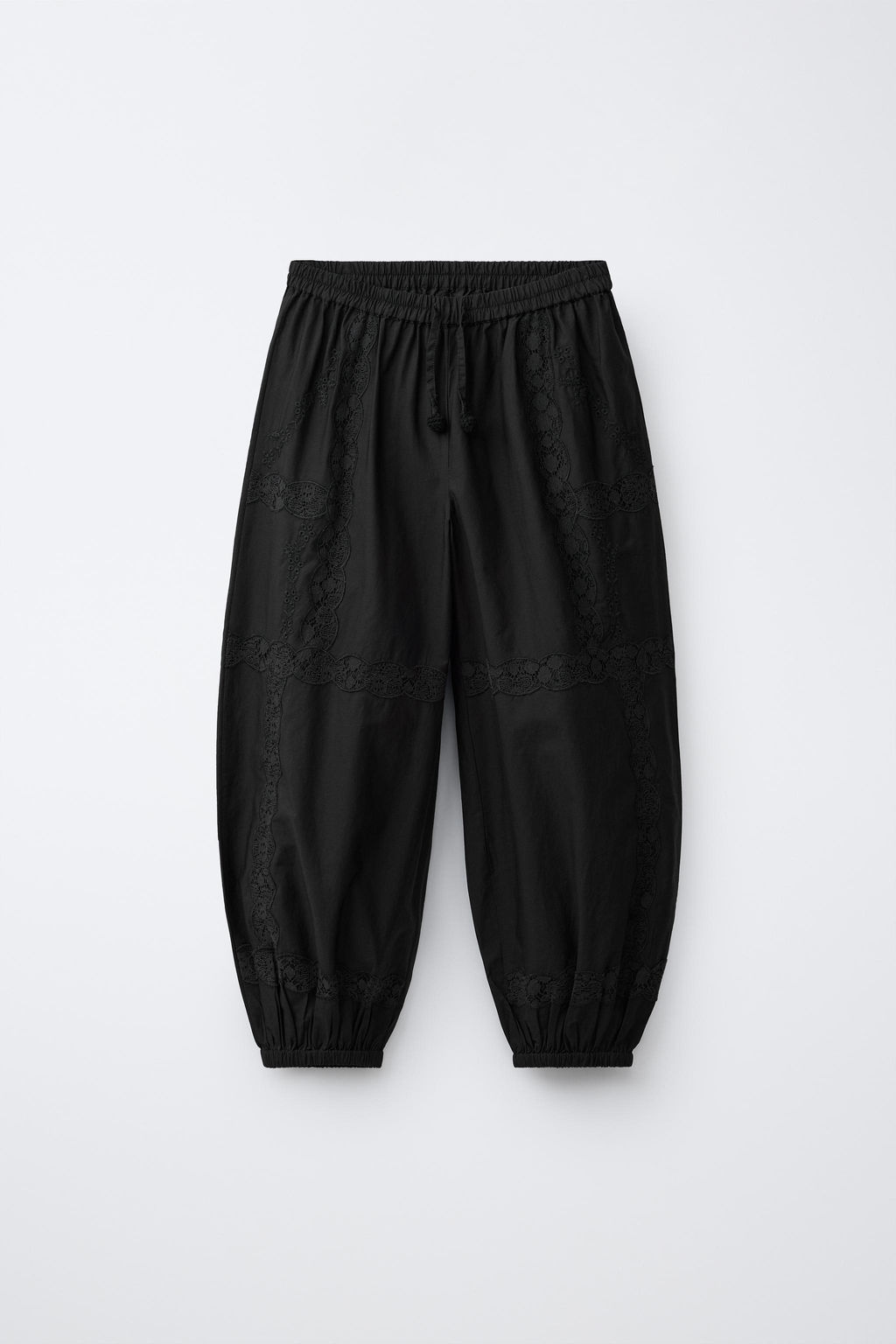 PANTAL?N BOMBACHO LACE BORDADOS / Negro