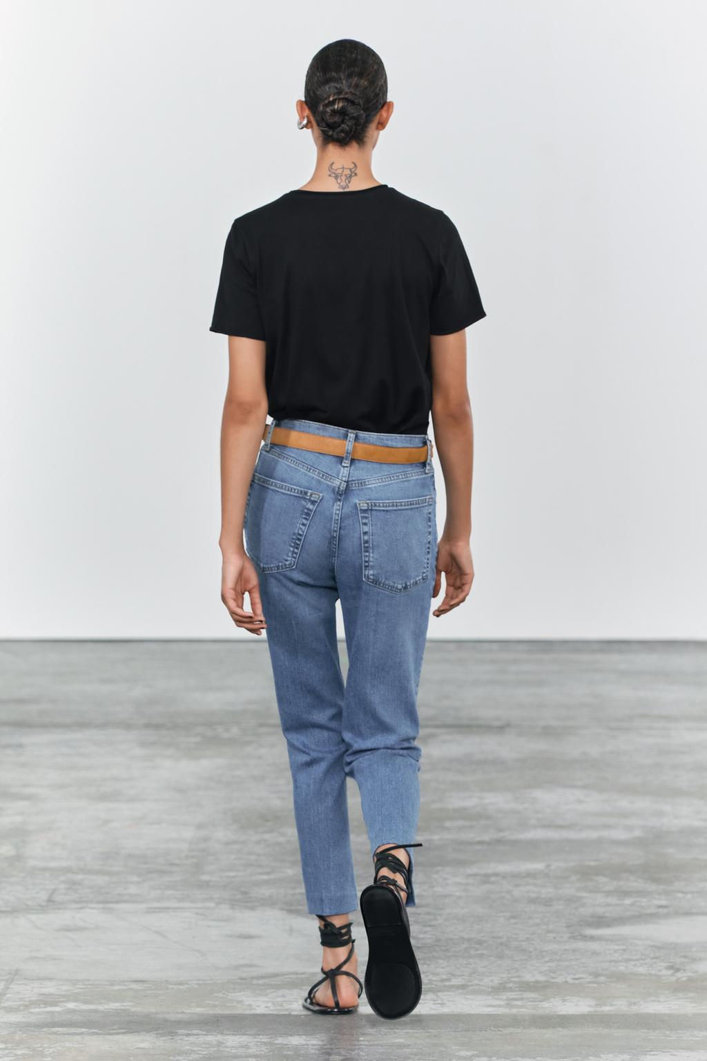 ZW COLLECTION BOOTCUT HIGH-WAIST CROPPED JEANS - Zara фото 3