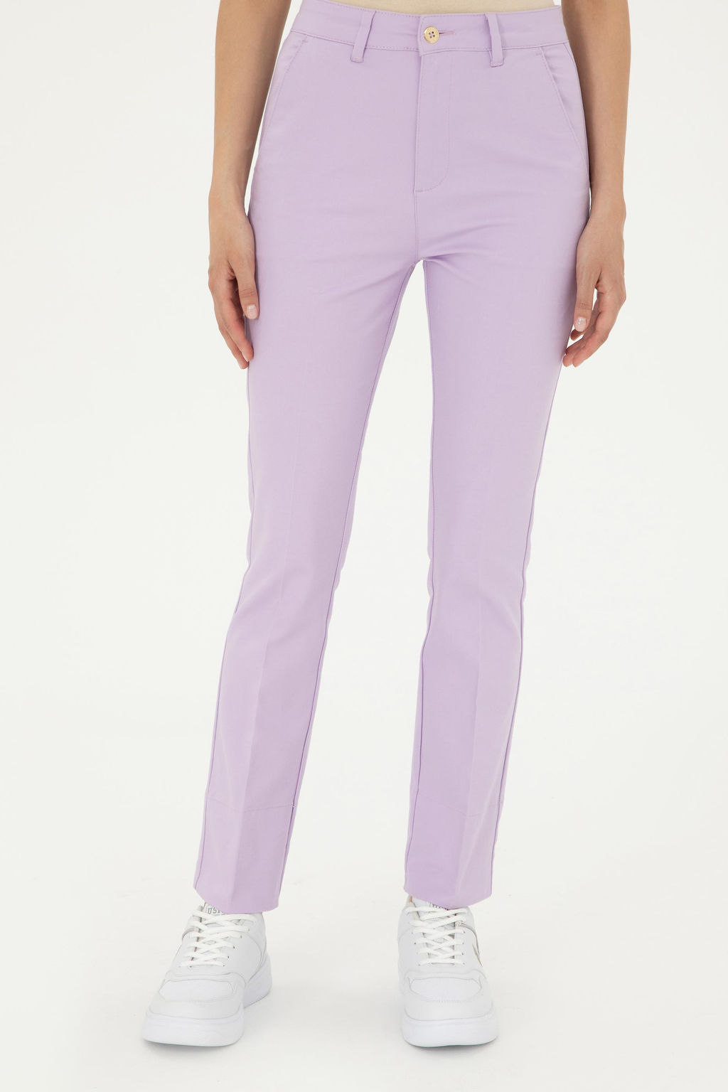 Женские сиреневые брюки из парусины - U.s. polo assn фото 2