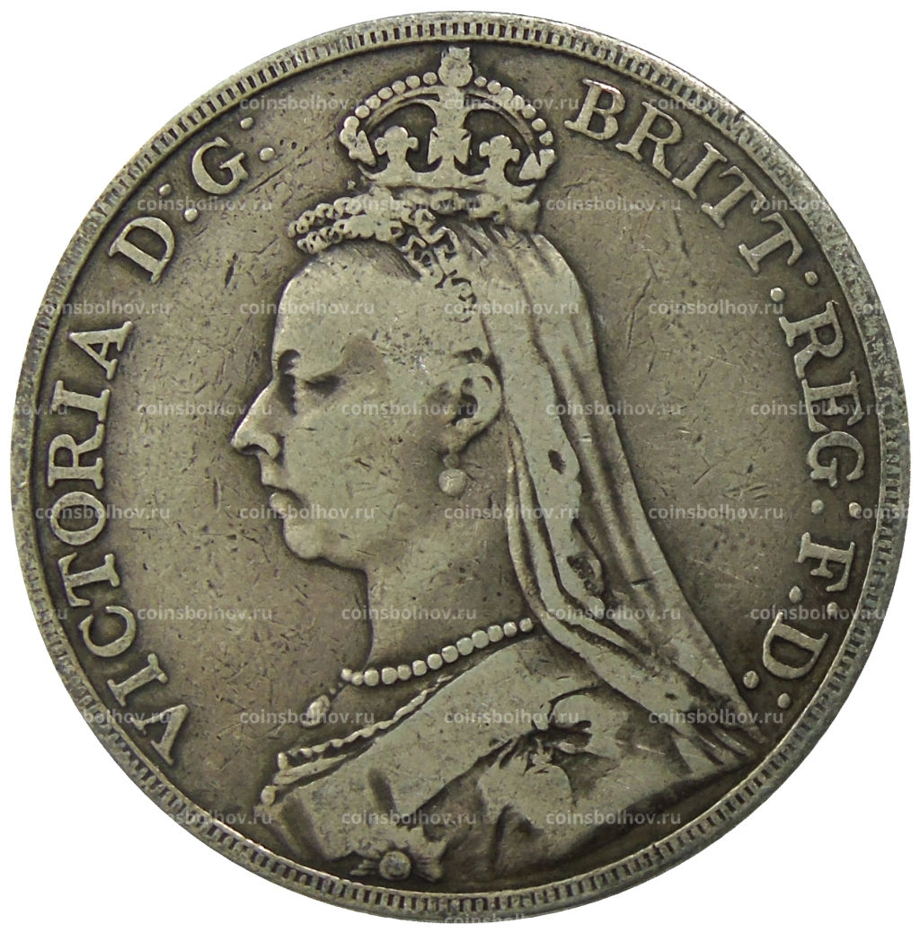 Монета 1 крона 1889 года Великобритания