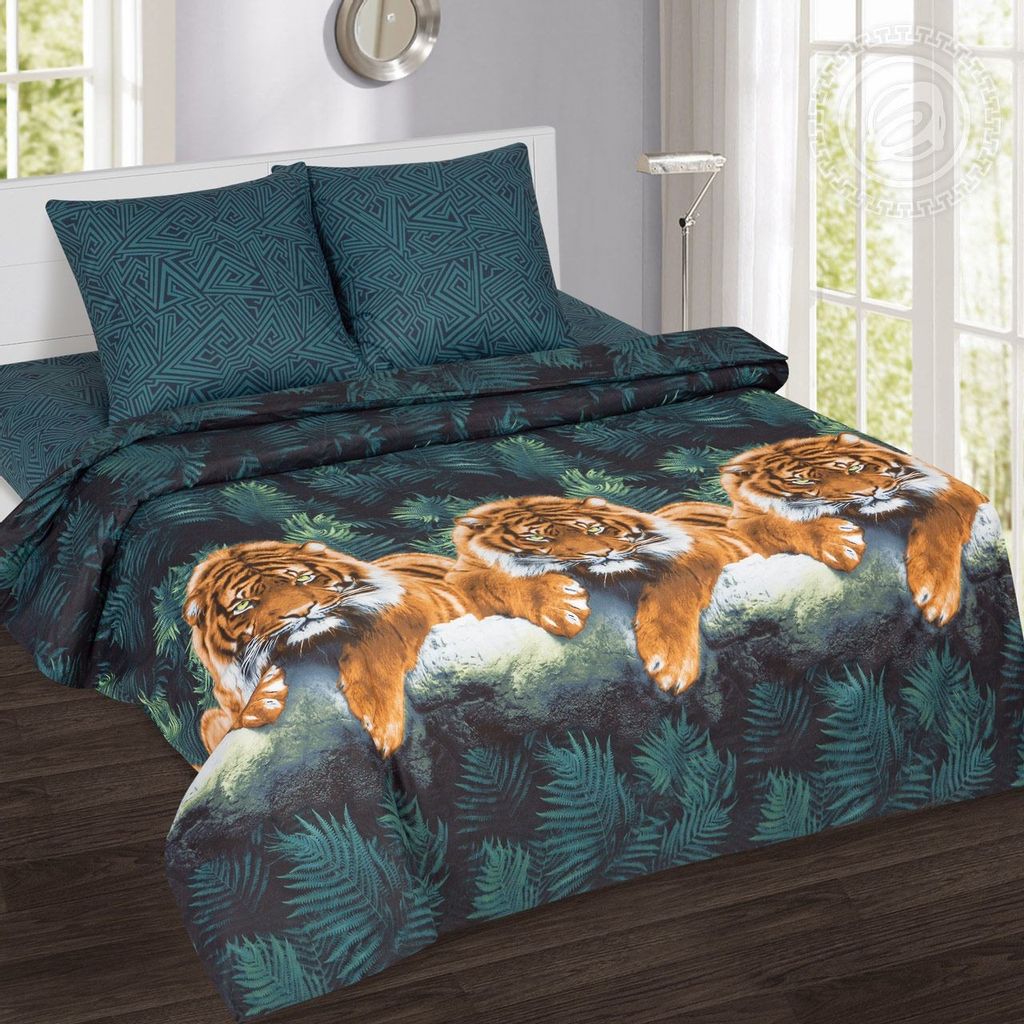 Постельное белье - Поплин Deluxe Амур 2-спальный с Евро простыней - Luteks фото 2