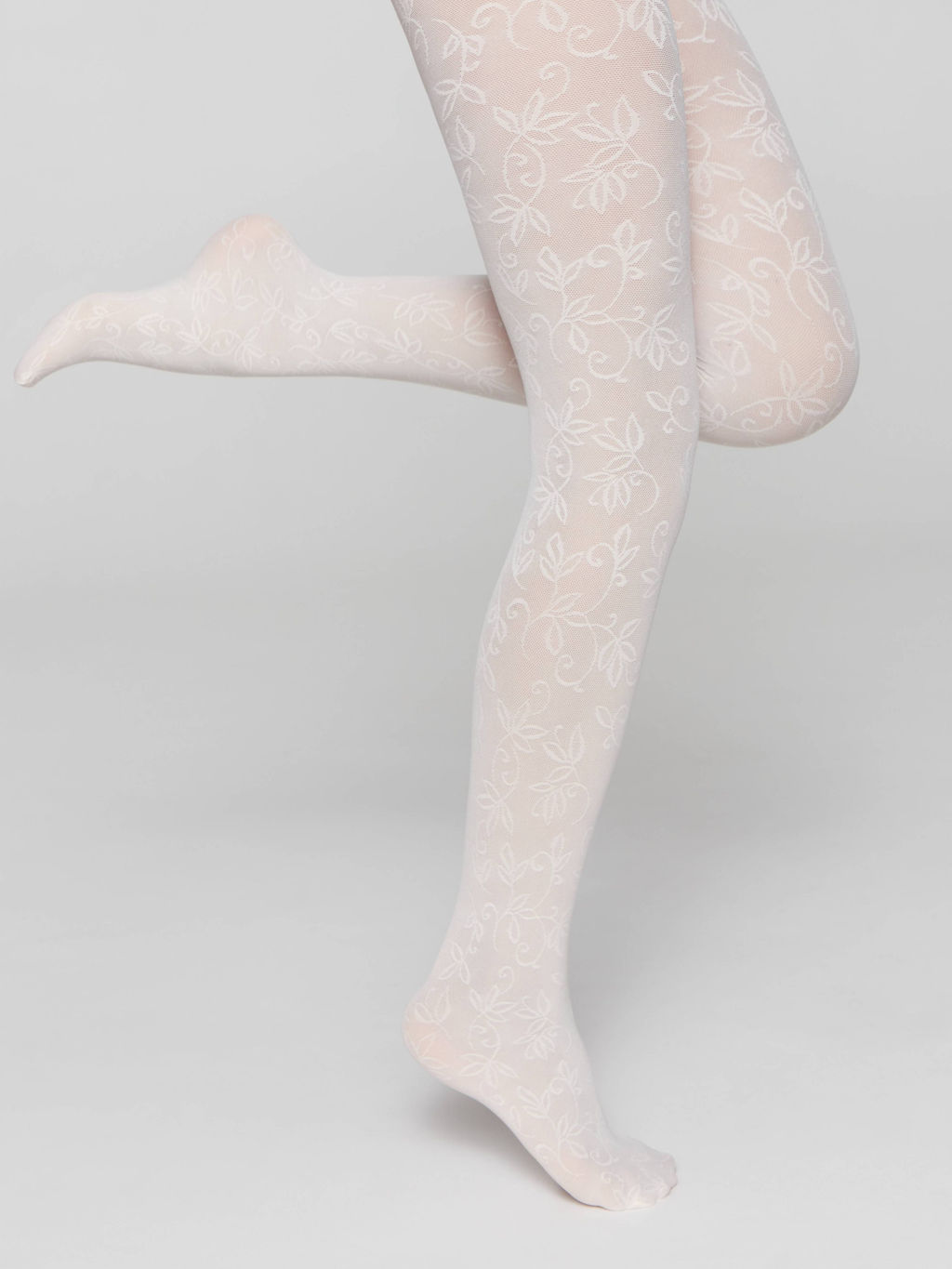 Колготки детские CONTE Эластичные колготки с ажурным цветочным рисунком KETTY milk - Conte elegant фото 2