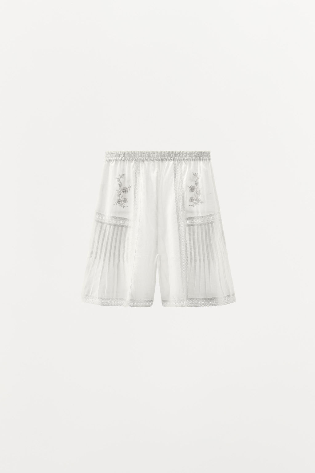 LIMITED EDITION EMBROIDERED LACE BERMUDA SHORTS - Zara фото 5