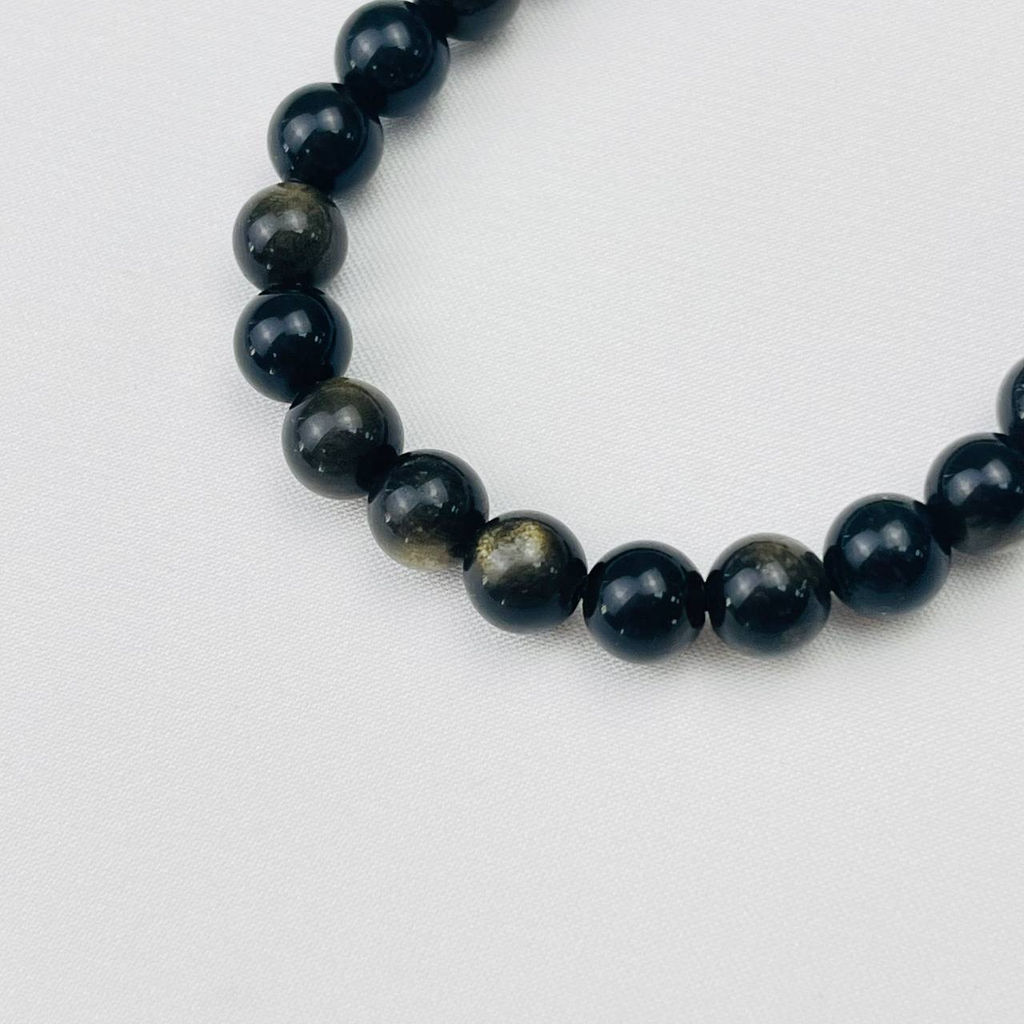 Браслет из золотистого Обсидиана 16 см + - Радуга самоцветов фото 3