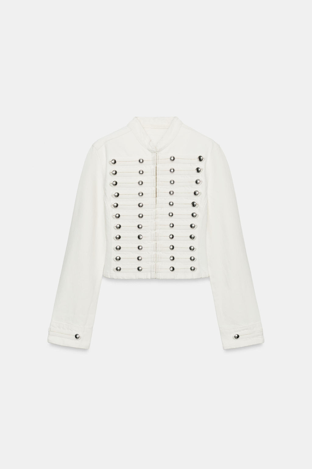 CHAQUETA DENIM TRF ENTALLADA BOTONES / Blanco roto - Zara фото 7