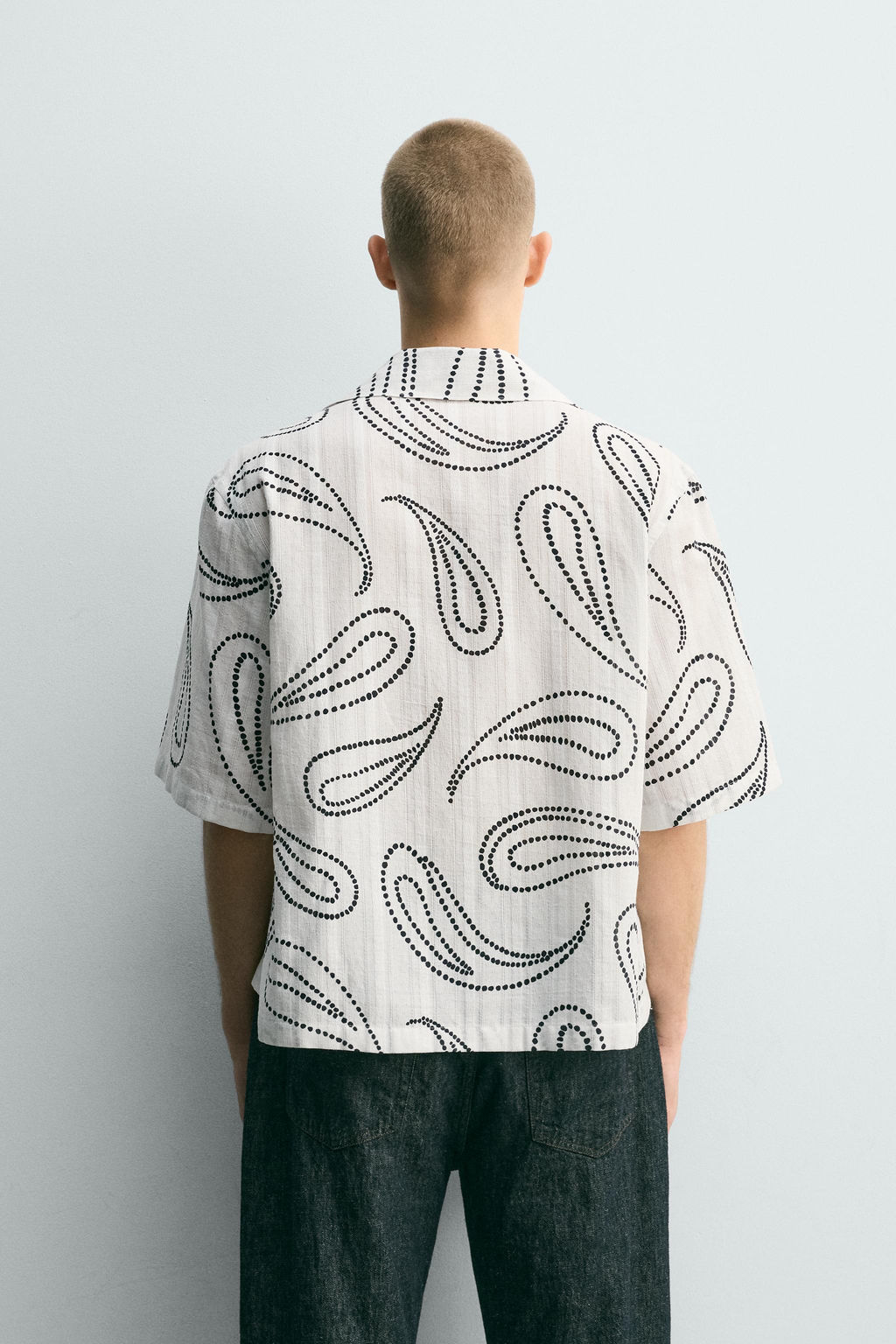 CAMISA JACQUARD ESTAMPADO PAISLEY / Blanco - Zara фото 3