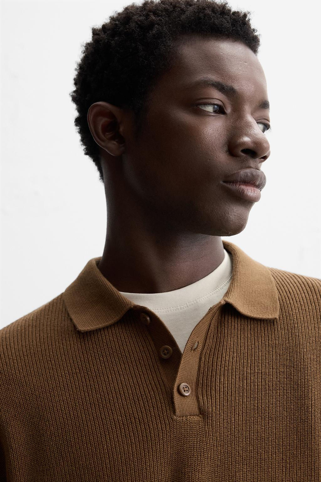 PURL KNIT POLO SHIRT - Zara фото 5