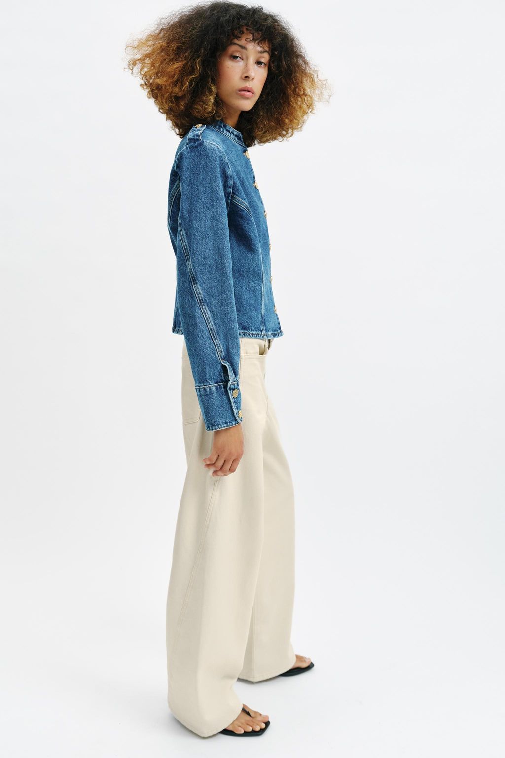 CHAQUETA Z1975 DENIM BOT?N DORADO / Azul medio - Zara фото 4
