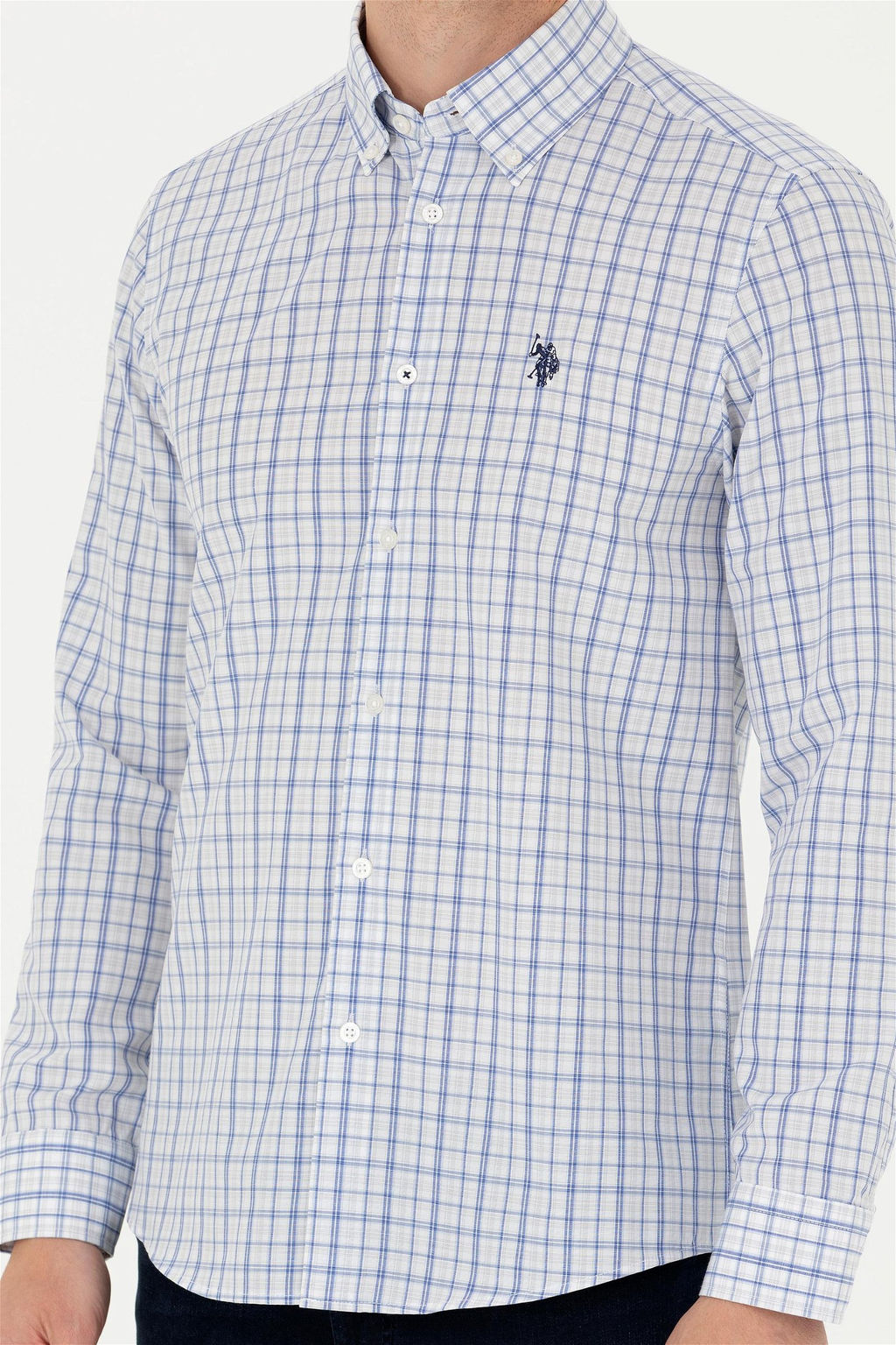 U. S. Polo Assn Мужская синяя рубашка в клетку - U.s. polo assn фото 13
