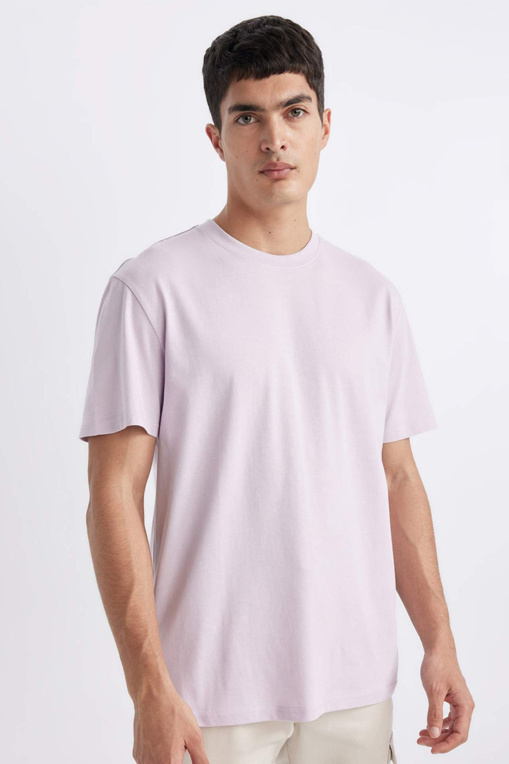 New Regular Fit Bisiklet Yaka Basic Duz K?sa Kollu Tisort - Defacto фото 49
