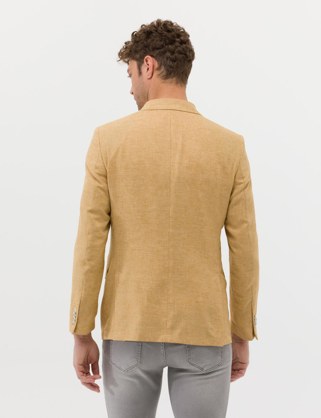 Sar_ Ekstra Slim Fit Keten Kar___ml_ Blazer Ceket