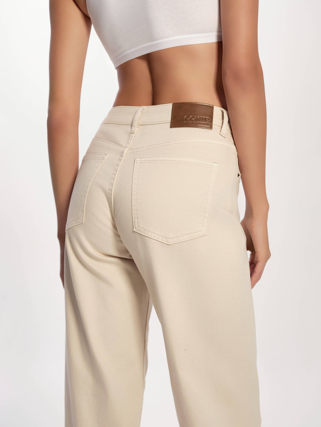 CONTE CON-735 Джинсы straight из eco-friendly денима с необработанным краем ecru - Conte elegant фото 6