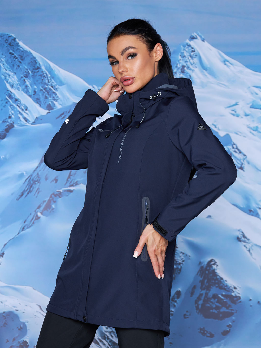 Женская парка виндстопер софтшелл на флисе Azimuth Стихия Неба 124/22956_701 Темно-Синий  фото 20