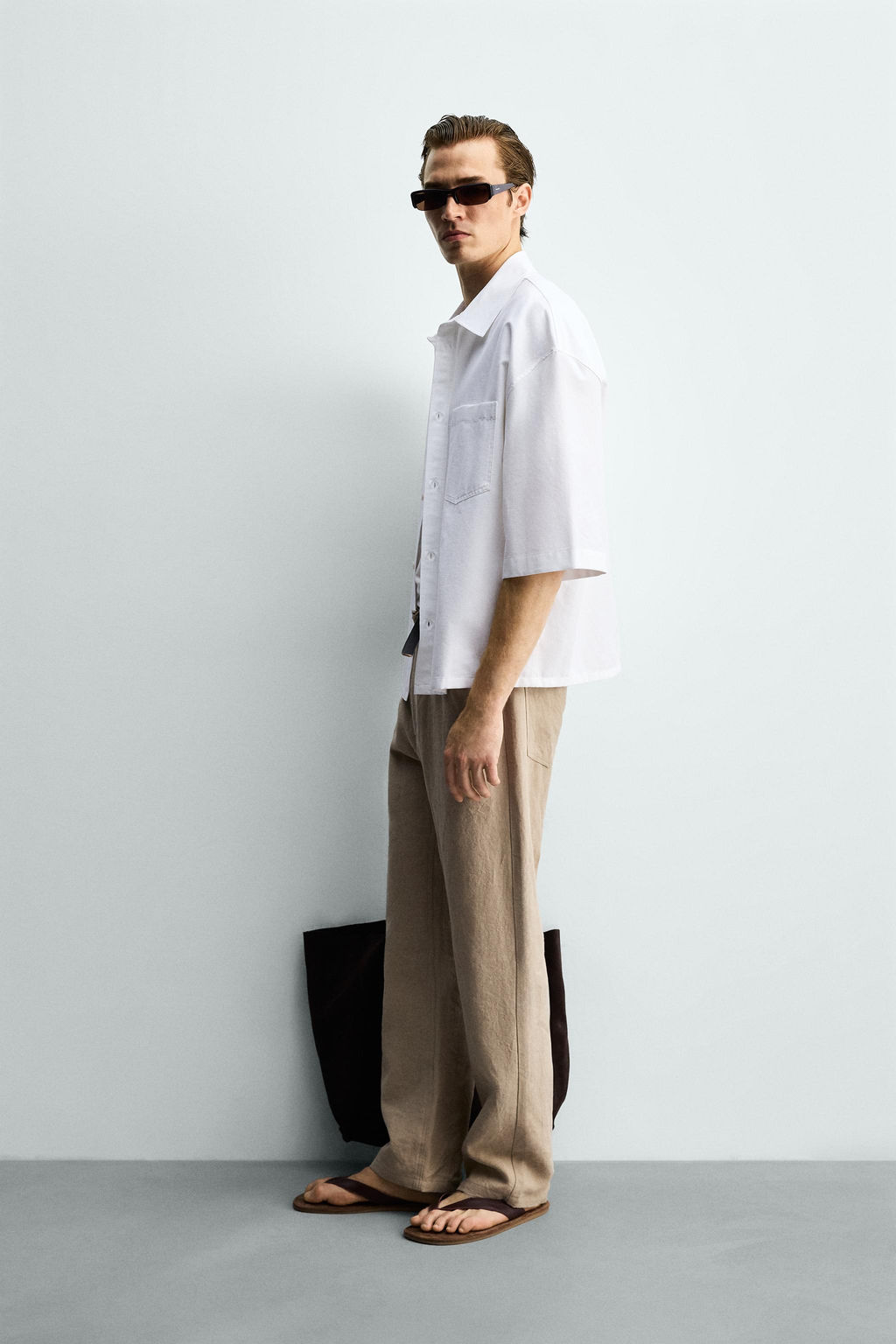 CAMISA BOXY FIT BOLSILLO / Blanco - Zara фото 4