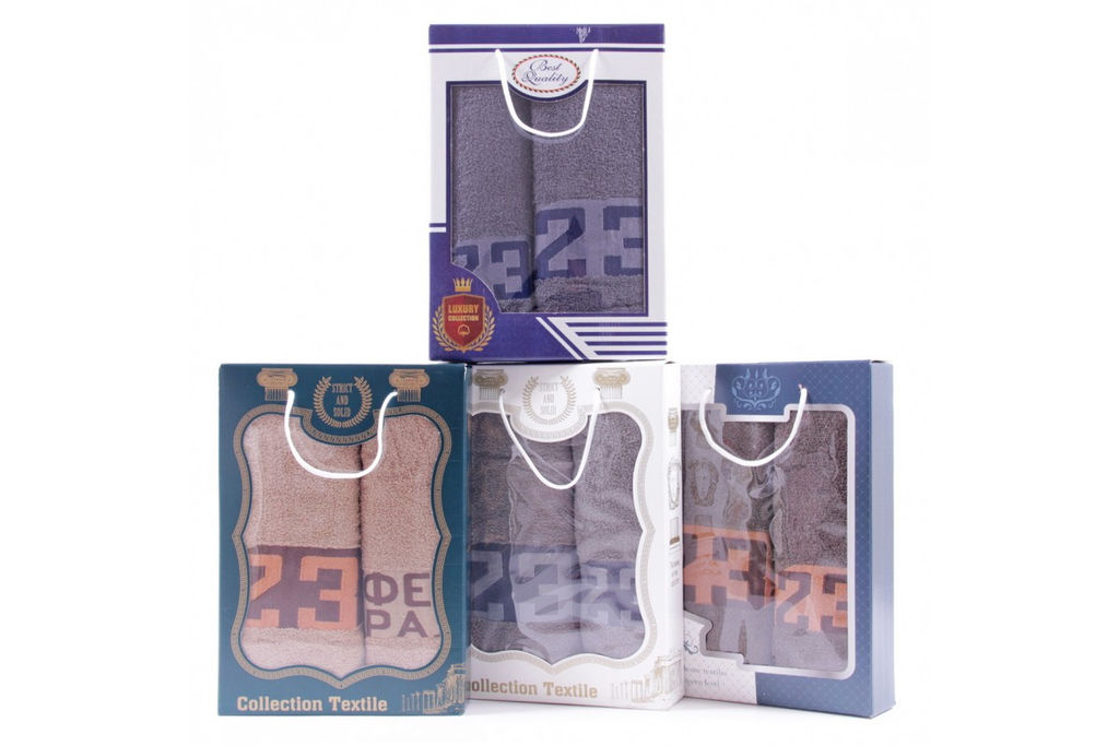 Набор полотенец махровых 550-206-207 , 95-541-542 в коробке Б+Л