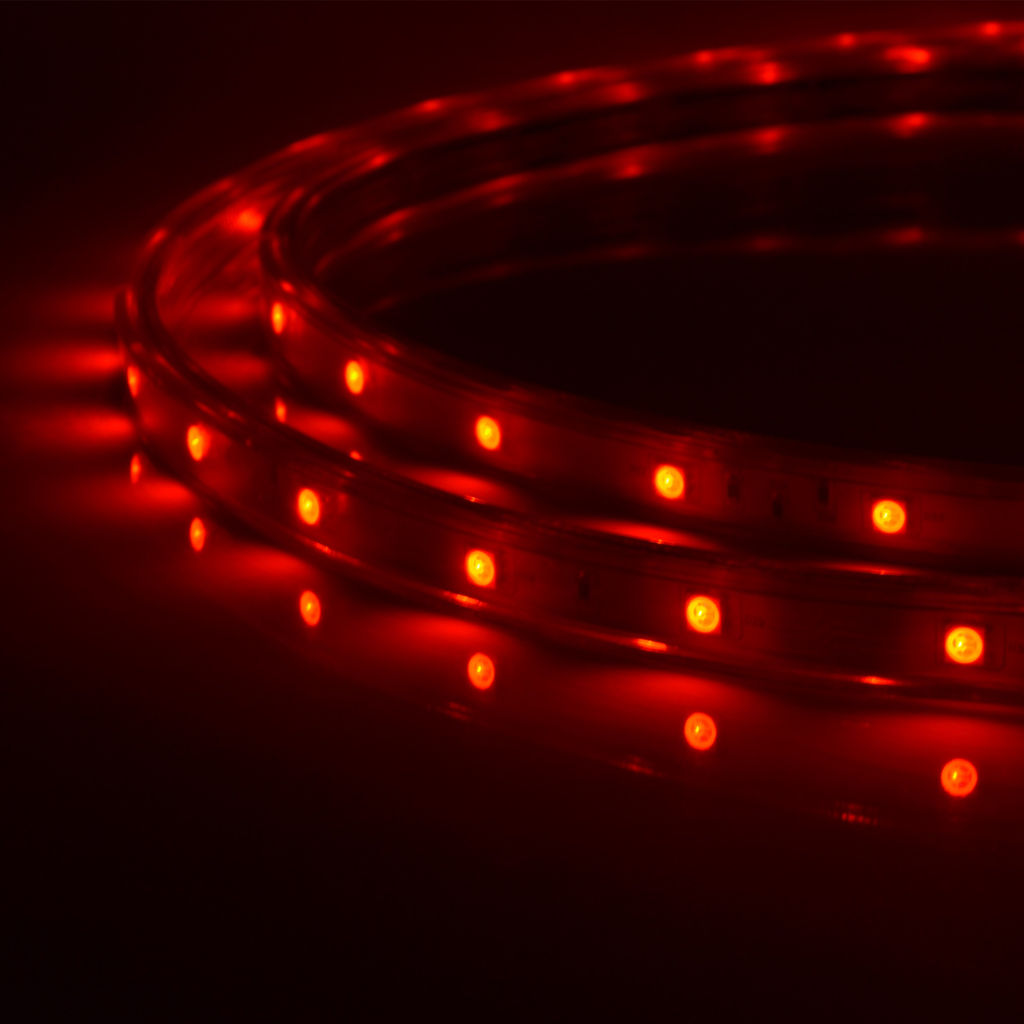 ULS-Q215 5050-30LED/m-14mm-IP67-220V-7,2W/m-50M-RGB Светодиодная гибкая герметичная лента Volpe. В ПВХ трубке. Упаковка - бобина 50 м. IP67. Угол излучения 120. Кратность резки 1 м. Многоцветная.