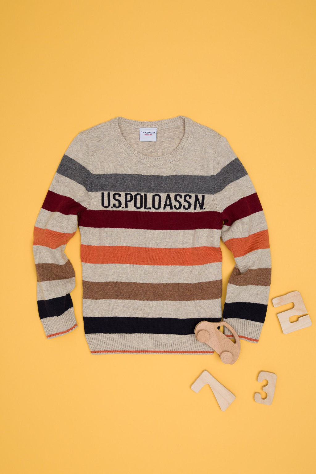 Свитер U.S. Polo Assn для мальчиков из хлопка меланж  фото 9