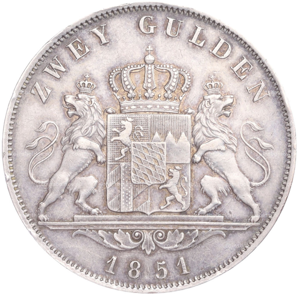 2 гульдена 1851 года Бавария