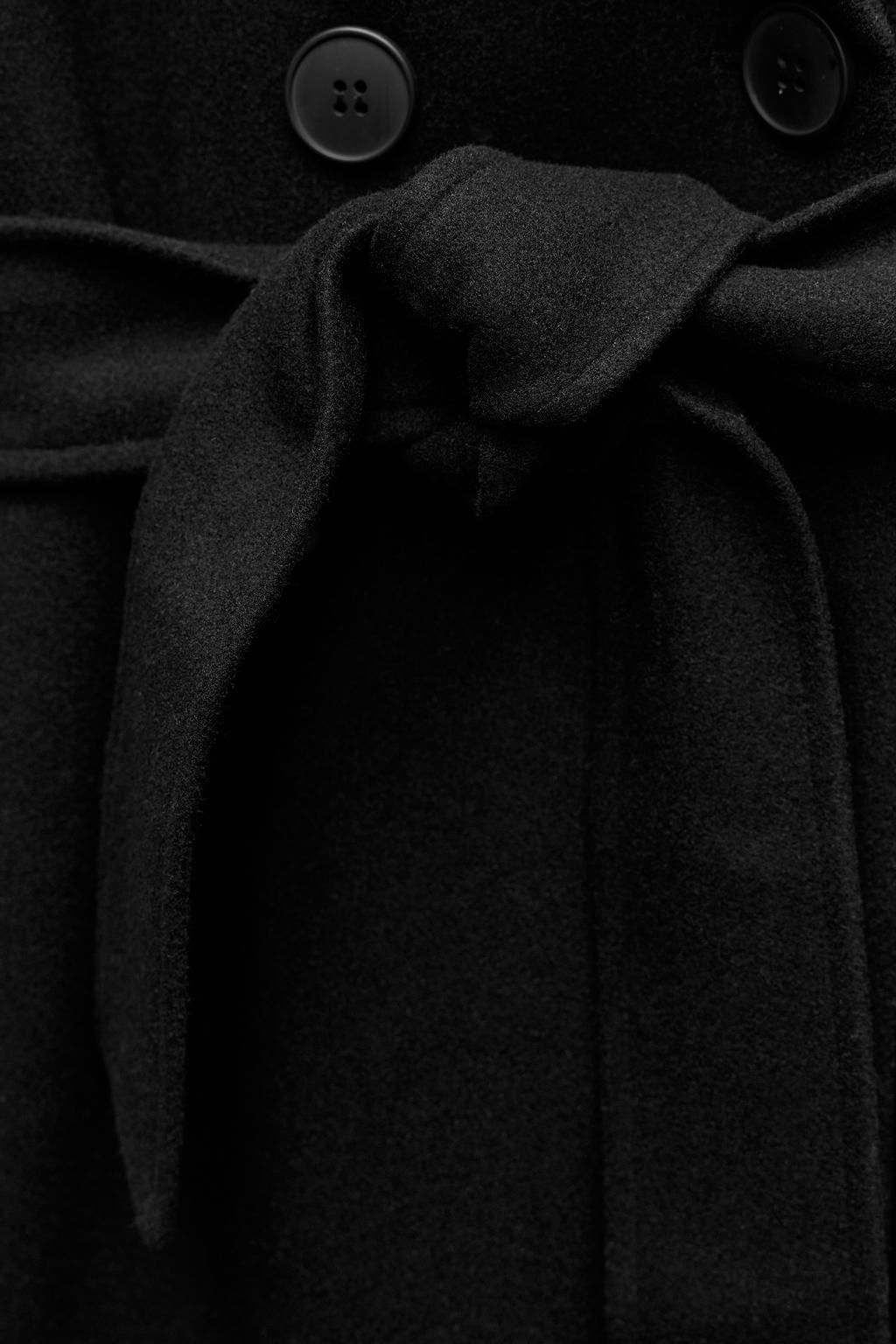 SOFT HOODED BELTED COAT - Zara фото 7