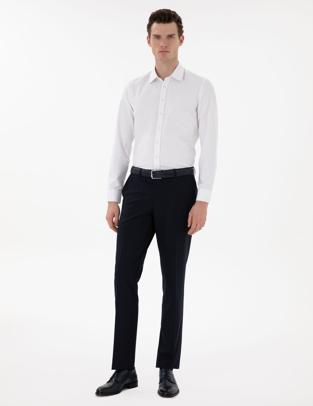 Beyaz Slim Fit Uzun Kollu G_mlek
