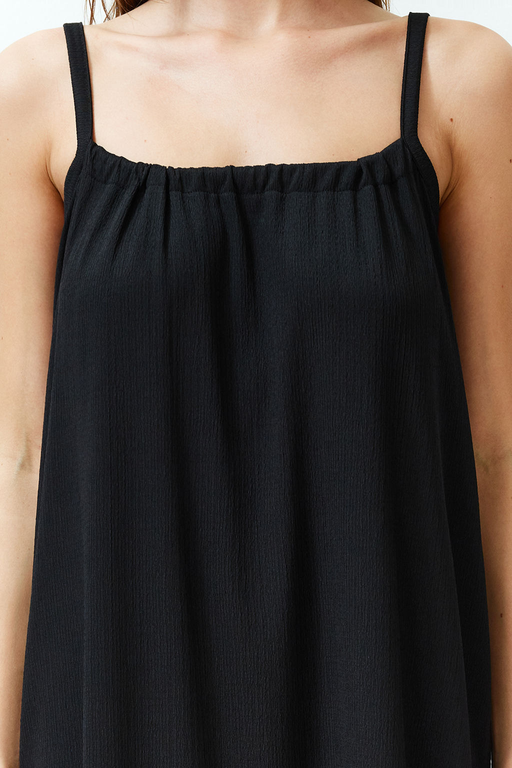 TRENDYOLMILLA Siyah S?rt Detayl? Ask?l? Burumcuk/Dokulu Maxi Orme Elbise TWOSS24EL00259  фото 12