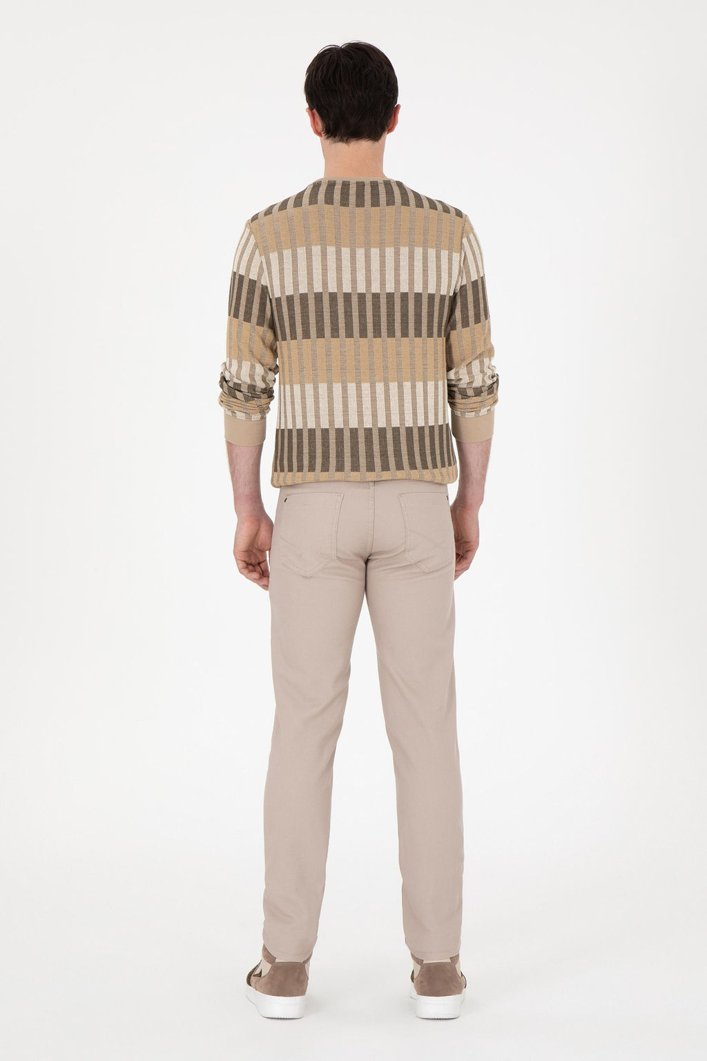 Мужские темно-бежевые брюки из плотной ткани Неожиданная скидка в корзине - U.s. polo assn фото 4