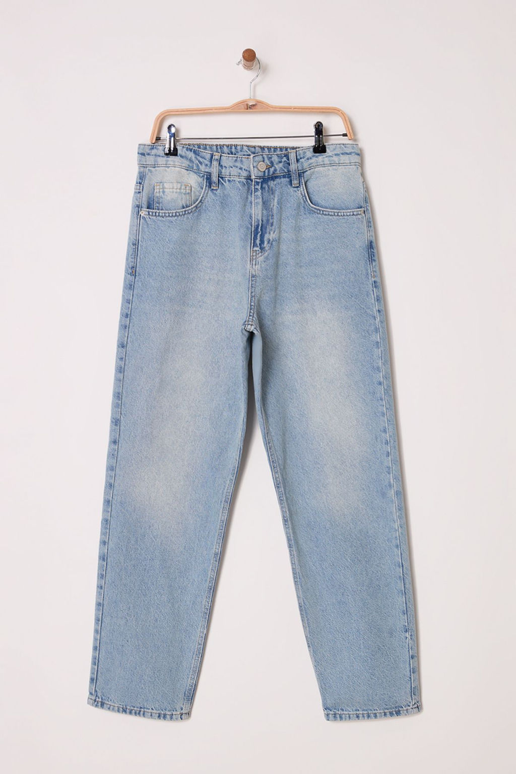 TRENDYOL MAN Mavi Eskitme Efektli Baggy Fit Jeans Kot Pantolon TMNSS25JE00007 - Trendyolmilla фото 5