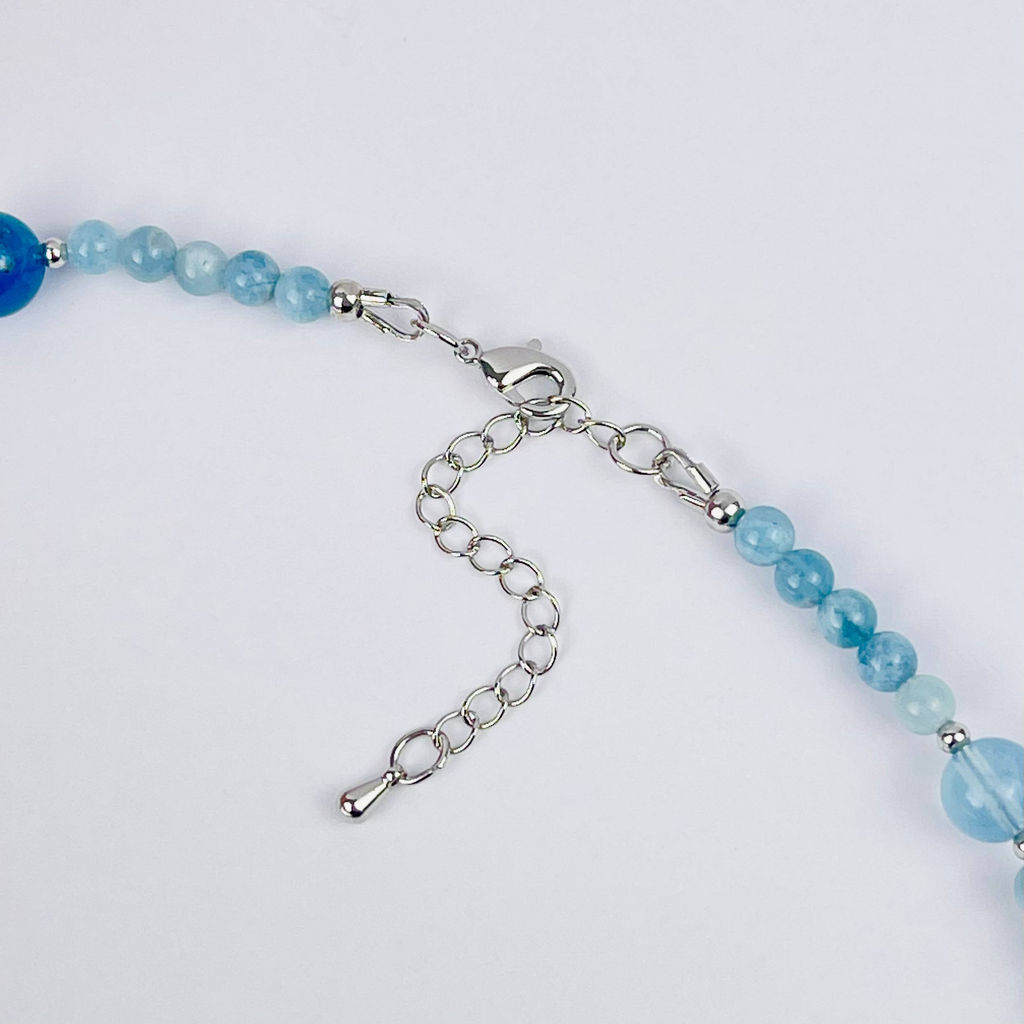 Колье из Аквамарина, Апатита и Ларимара 42 см +