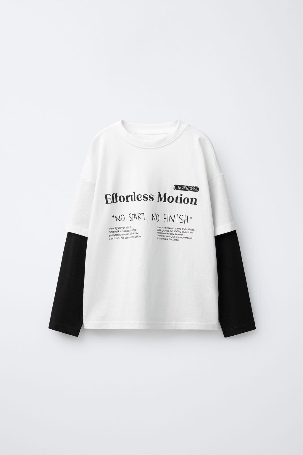 DOUBLE-SLEEVE SLOGAN T-SHIRT