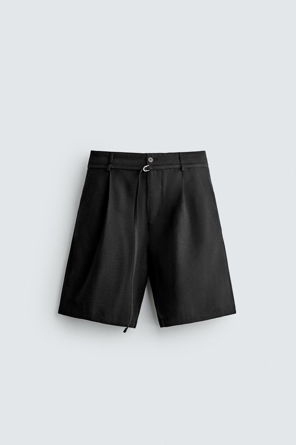 BERMUDA RELAXED FIT PLIEGUES CINTUR?N / Verde gris - Zara фото 7