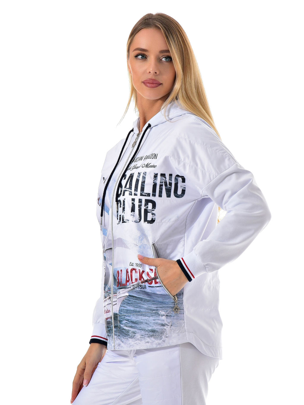 Толстовка из футера комбинированного с принтованной плащевой тканью - А+б коллекция фото 114