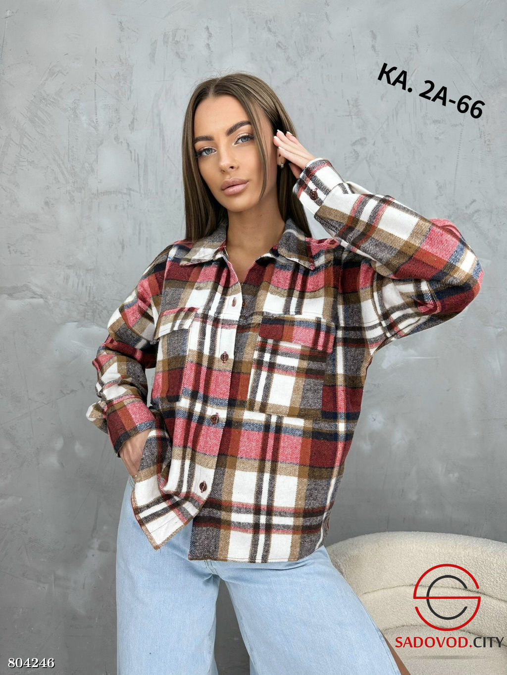 Женская рубашка в клетку