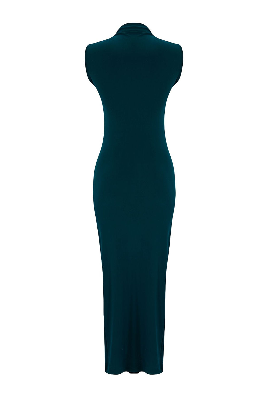 Zumrut Yesili Duz S?f?r Kol Drapeli Bodycone/Vucuda Oturan Esnek Orme Elbise TWOSS24EL00101