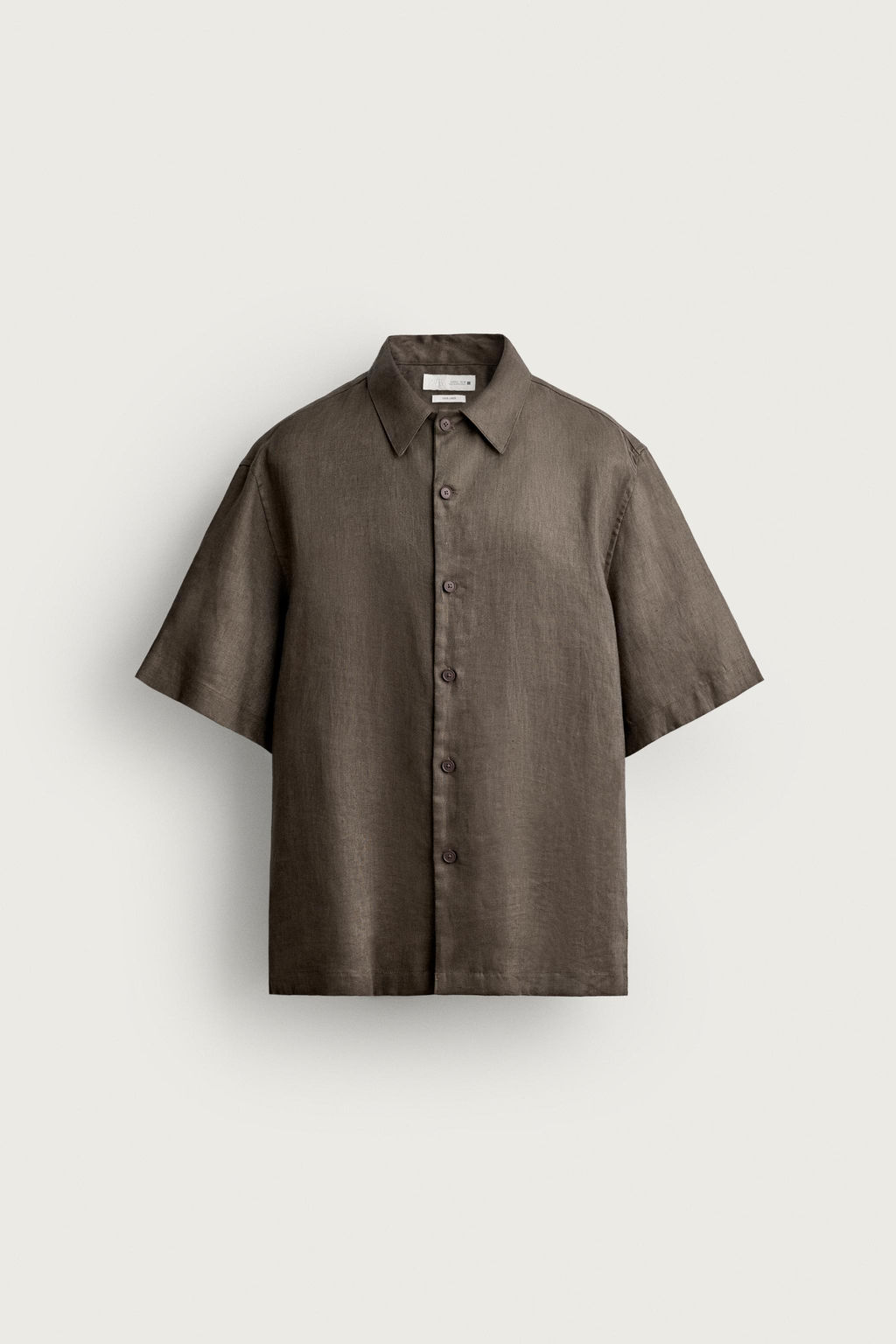 CAMISA RELAXED FIT 100% LINO / Marr?n / Topo - Zara фото 8