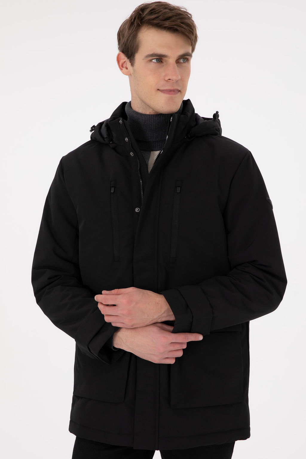 Мужское черное пальто Неожиданная скидка в корзине - U.s. polo assn фото 3