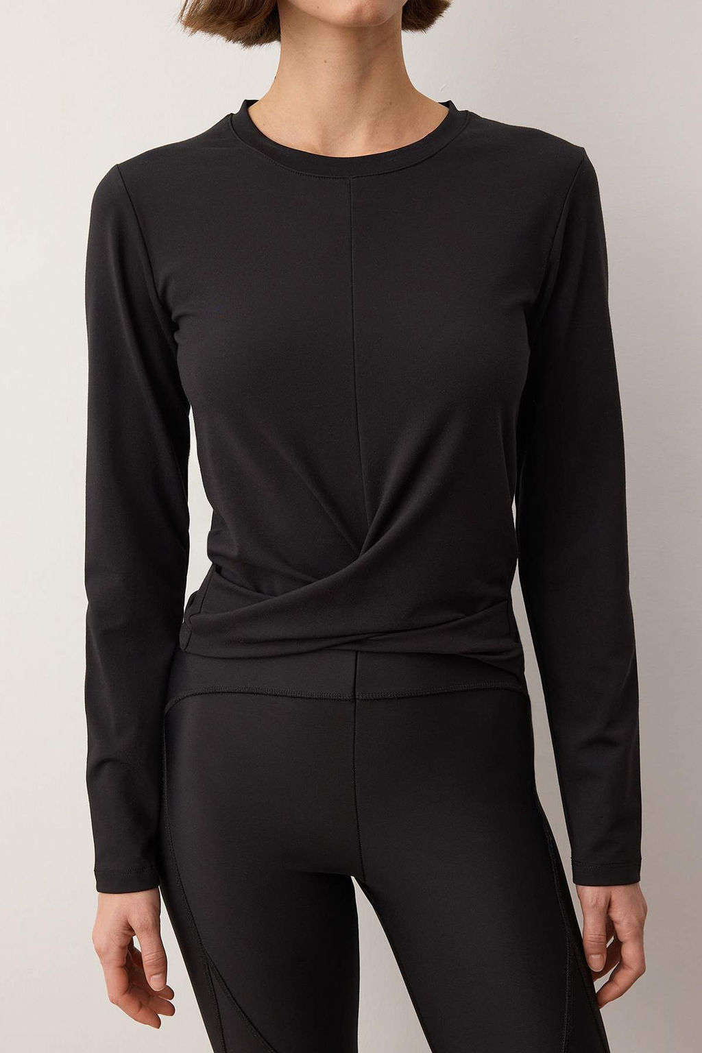 Siyah Micro Spor Orme Ust/Bluz THMAW26BZ00006 - Trendyolmilla фото 3