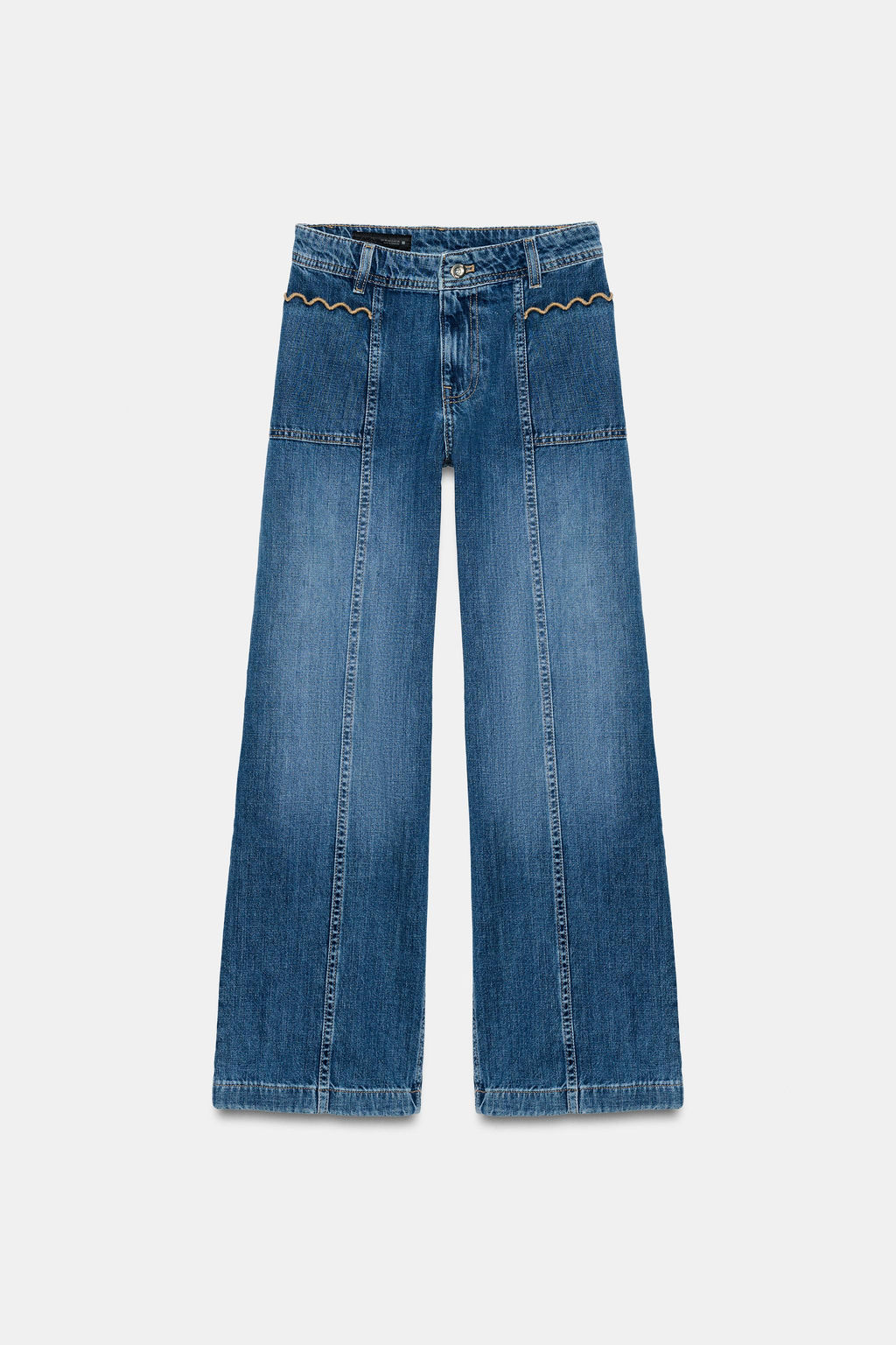 JEANS Z1975 CULOTTE TIRO ALTO PESPUNTES / Azul - Zara фото 7