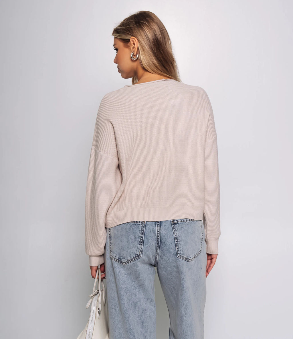 Джемпер #КТ1910 (1), бежево-серый - Dommod фото 3