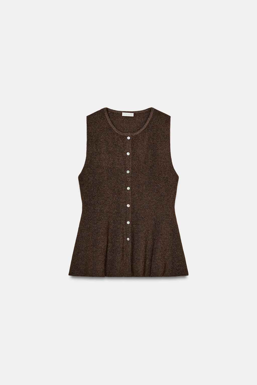 RIB PEPLUM BUTTON TOP - Zara фото 18